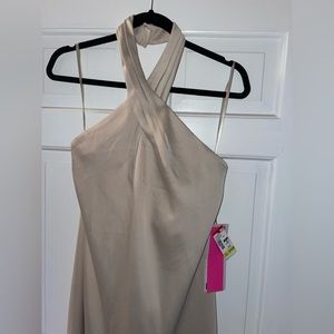 High neck Cream/Beige Dress